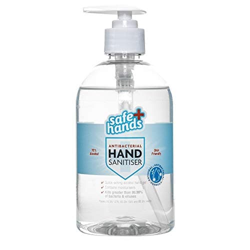 Image of Safe Hands | Hand Sanitiser Gel | 500ml | 70% Alcohol | Antibacterial & Antiviral | Hand Sanitizer | Contains Moisturisers | Suitable for Home & Work | Tested & Certified | Frequent Use
