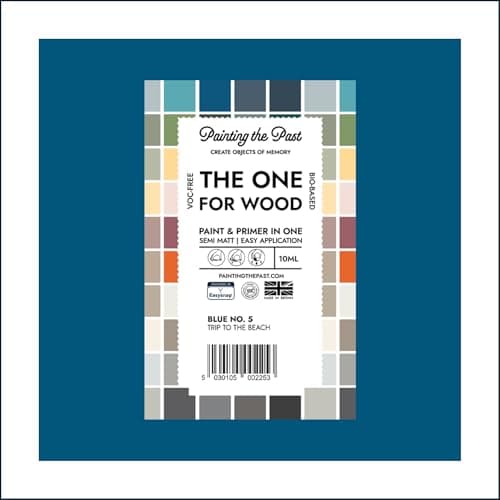 Image of The One for Wood Paint & Primer 10ml (Sample) Blue No. 5 Trip to the Beach | Semi Matt Finish, Bio-Based & VOC-Free Formula for Wooden Furniture & Surfaces | Durable & Easy Indoor Home Decorating