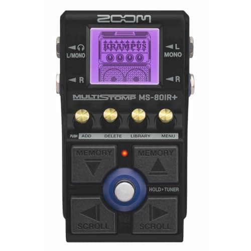 Image of ZOOM MS-80IR+ MultiStomp Guitar Multi-Effects Pedal, Amp Modelling of famous Guitar Amplifiers, Preamp, Cabinets, Effects, Reverb, EQ, Noise Gate, Delay, Black