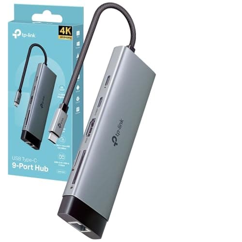 Image of TP-Link UH9120C 9 in 1 USB C Hub, USB C to HDMI Docking Station, 4K HDMI Adapter, 3 USB-A Data Ports Dock, 100W Power, SD, USB C 3.0 Multiport Adapter, Aluminum USB Type C Splitter for PC/Xbox