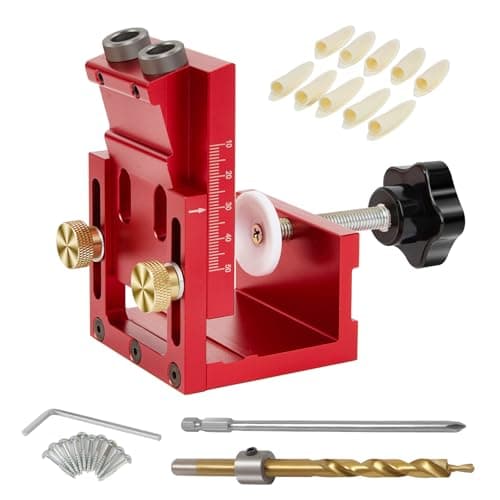 Image of 3-in-1 Pocket Hole Jig Kit for Woodworking: Accurate Angled Carpentry with Versatility for Joint Angle, Includes Drill Bit and Plugs * 10