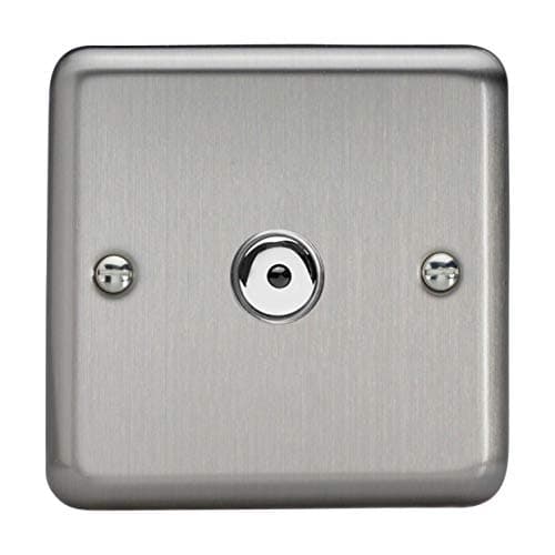 Image of Varilight V-Pro IR, 1 Gang, 100 Watt IJ Remote Control/Touch Master LED Dimmer, Classic Brushed Steel, Matt Chrome