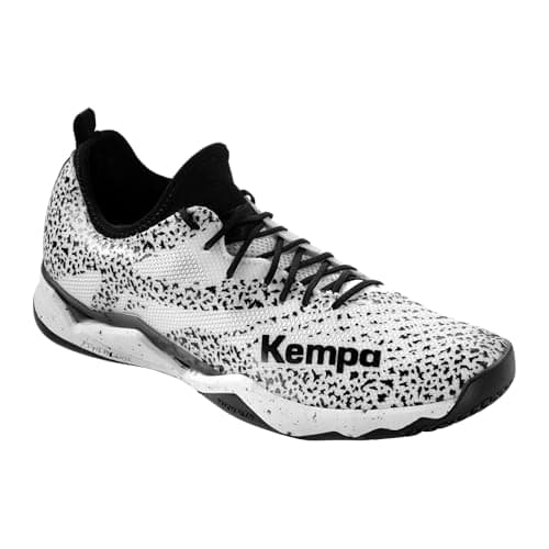 Image of Kempa Men's Wing Lite 2.0 Handball Shoes, White/Black, 47 EU, White Black, 12.5 UK