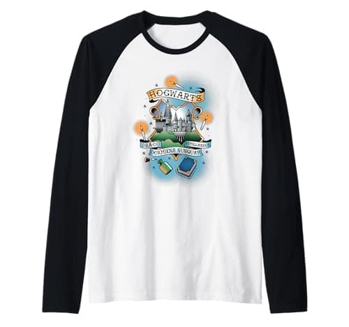 Image of Harry Potter Hogwarts Draco Dormiens Nunquam Titillandus Raglan Baseball Tee
