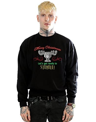 Image of National Lampoon's Christmas Vacation Men's Moose Head Sweatshirt Small Black