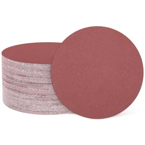 Image of sourcing map 50 Pcs 100mm 4 Inch Sanding Discs, 320 Grit Hook and Loop Sandpaper, No-Hole Aluminum Oxide Orbital Sander Sandpaper for Woodworking Automotive Metal Polishing, Red