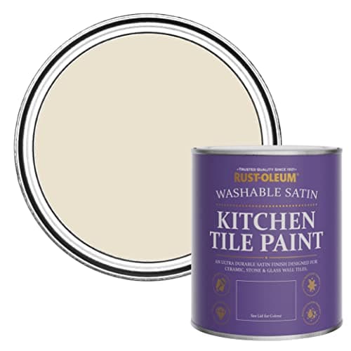 Image of Rust-Oleum Beige water resistant Kitchen Tile Paint in Satin Finish - Longsands 750ml