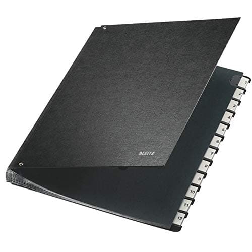 Image of Leitz A-Z Desk File 24 Compartments A4 Black Cardboard