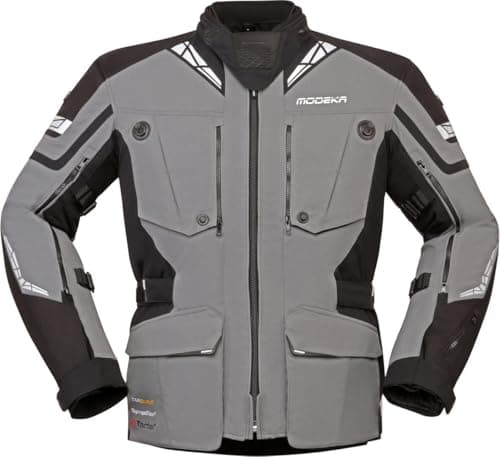 Image of Modeka Panamericana 2 Textile Motorcycle Jacket (Grey/Black, S)