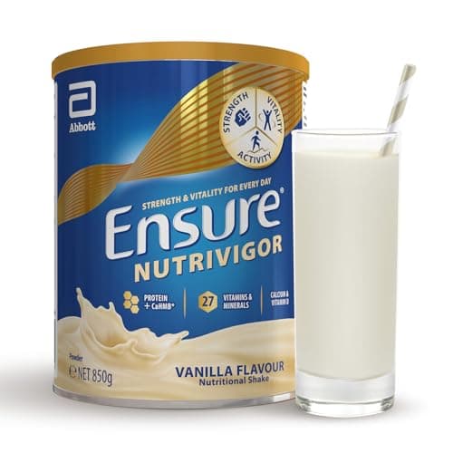 Image of Ensure NutriVigor Nutritional Shake – Vanilla Flavour – 850g – Food Supplement with Protein, HMB & 27 Vitamins & Minerals – Supports Strength, Energy & Immunity – With Vitamin D, C & B