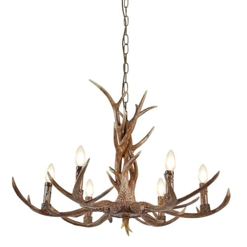 Image of Searchlight 6416-6BR Stag 6 Light, Brown