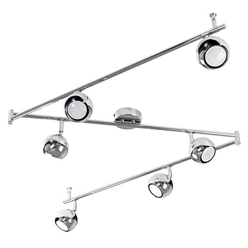 Image of MiniSun | Retro Adjustable 6 Way Eyeball Polished Chrome Ceiling Spotlight | Ceiling Spots, Home Décor & Improvement Essential | Mains Wired