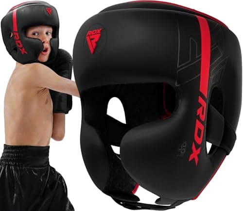 Image of RDX Kids Headguard for Boxing, Adjustable Padded KARA Youth Head Gear for Cheeks, Forehead, MMA Training, Muay Thai, Kickboxing, Sparring, Martial Arts, Karate, Taekwondo Junior Girls Boys Helmet
