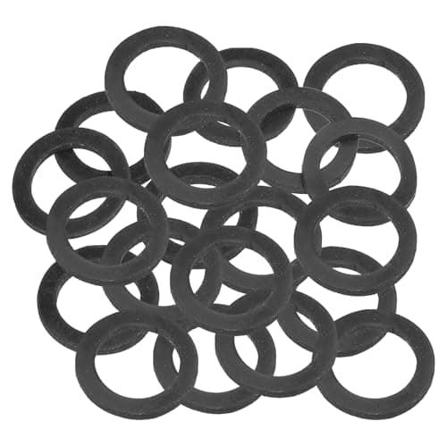 Image of PATIKIL M20 Rubber Flat Washer, 20 Pack 20mm ID 30mm OD 2.5mm Thick Sealing Spacer Gasket Ring for Faucet Pipe Water Hose Fastener Bolt, Black