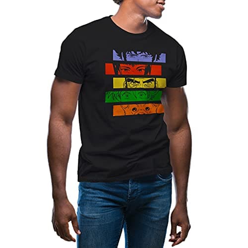 Image of Cowboy Bebop Crew Characters Men's Black T-Shirt Size L