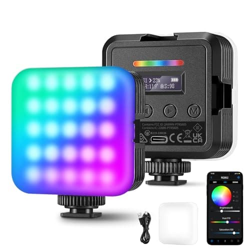 Image of NEEWER RGB62 RGB magnetic lamp with improved application control, 360° color LED lighting with 3 cold clogs, portable video lamp for camera CRI97+/17 scenes/2000mAh battery
