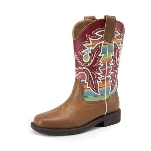 Image of DREAM PAIRS Boots,Size 4 Big Kid,Brown/Multi,KKUMMB2502