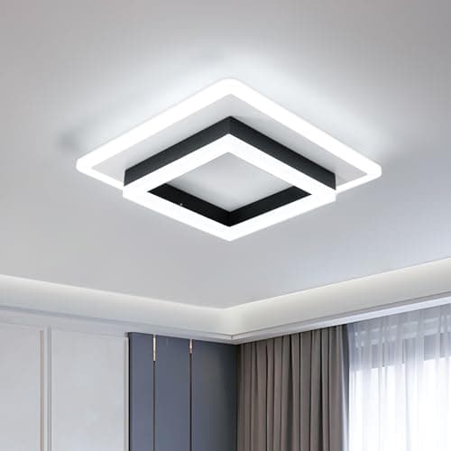 Image of DELIPOP Square LED Ceiling Light, 30W 3375LM Modern LED Ceiling Lamp, Cold White 6500K LED Ceiling Lights for Bedroom Hallway Office Kitchen Living Room