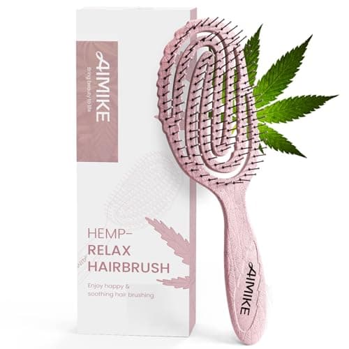 Image of AIMIKE Detangle Hair Brush, Bio-Friendly Detangler Hair Brush for Thick Hair, Curved Vented Hairbrush w/Soft Bristles, Glide Through Tangles with Ease for Women, Men & Kids, Wet Hairbrush Detangler