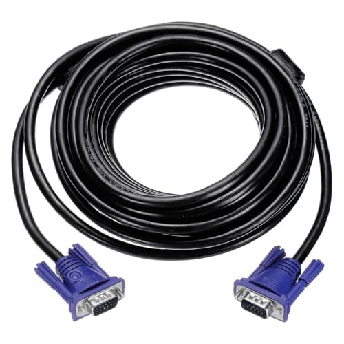 Image of sourcing map VGA Monitor Cable 10m 7 Pin Male to Male Video Cable Adapter Cord for Laptops TV PC Computer Monitor Screen Projector, Black(33ft)