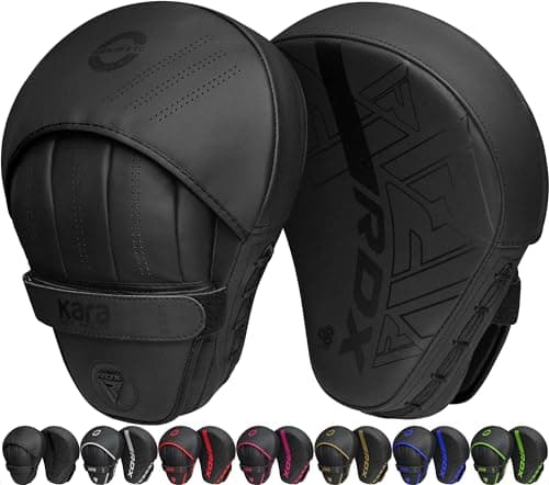 Image of RDX Boxing Pads Curved Focus Mitts, Maya Hide Leather KARA Hook and jab Training Pads, Adjustable Strap Ventilated, MMA Muay Thai Kickboxing Coaching Martial Arts Punching Hand Target Strike Shield