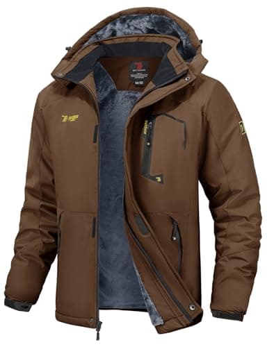 Image of YSENTO Men's Winter Warm Waterproof Coats Outdoor Ski Windproof Hooded Hiking Mountain Jackets(Coffee,M)