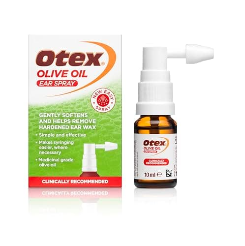 Image of Otex Olive Oil Ear Spray for Natural, Gentle Removal of Excessive, Hardened Ear Wax. Bottle with Spray Applicator 10ml