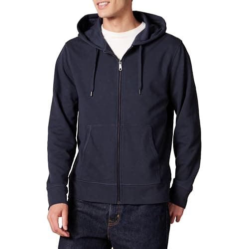 Image of Amazon Essentials Men's Lightweight French Terry Full-Zip Hoodie with Comfortable Fit, Dark Navy, M