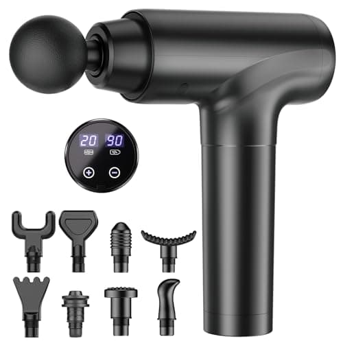 Image of Massage Gun Deep Tissue, Super Quiet, 20 Speeds Cordless Handheld Neck Back & Muscle Massager Gun, 9 Massage Heads, Gifts for Men Women, Best Gift