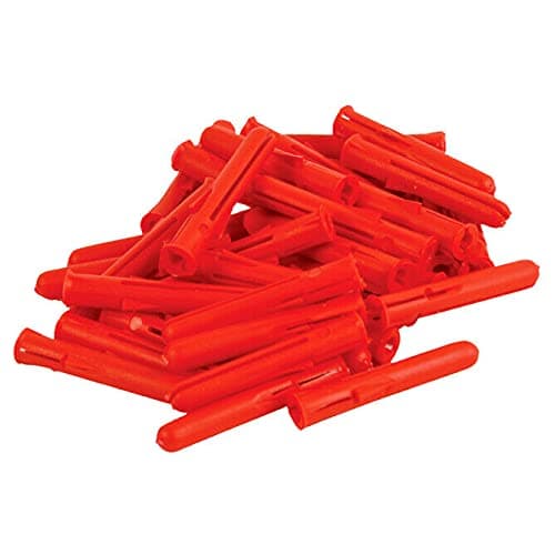 Image of 1000 x Red Wall Plugs - Plastic Expansion Brick Screw Fixing Plugs - 5.5-6.0mm