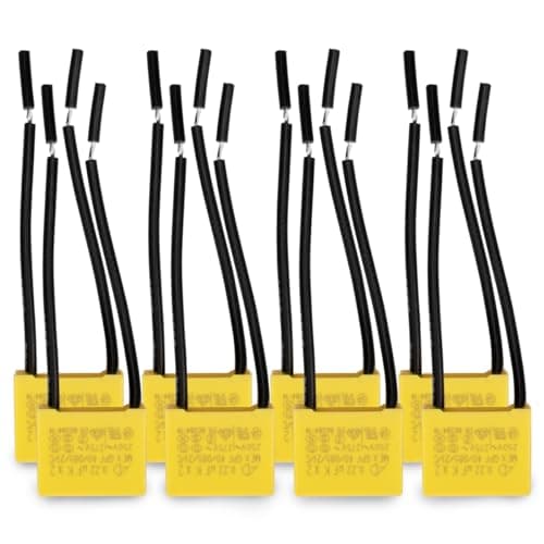 Image of Innfeeltech 8 Pcs Safety Capacitors 0.22uF 275V X2 Suppression of differential mode interference capacitors 18 * 14.5 * 8.5mm, Pitch P 50/50mm