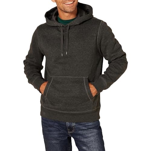 Image of Amazon Essentials Men's Pullover Sweatshirt Hoodie (Available in Big & Tall), Charcoal Heather, XL