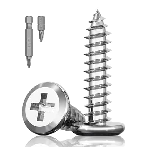 Image of 30Pcs M4 x 30mm Flat Head Self-Tapping Screws, 304 Stainless Steel Phillips Drive Fastener Screws, Cross Drive Self Drilling Screws 2 Bits for Wood, Furniture and DIY Projects