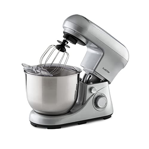 Image of Klarstein Bella Pico 2G - Stand Mixer, Mixer, Food Mixer, Food Processor, 6 Power Levels with Pulse Function, Planetary Mixing System, 5 L Stainless Steel Bowl, 3 Pieces, 1200 W / 1.7 HP, Silver