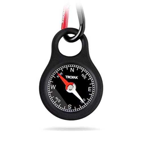 Image of Troika WEGWEISER – COS10/BK – Keyring with compass – incl. Carabiner – PVC/acrylic/ABS/aluminium – red, black original