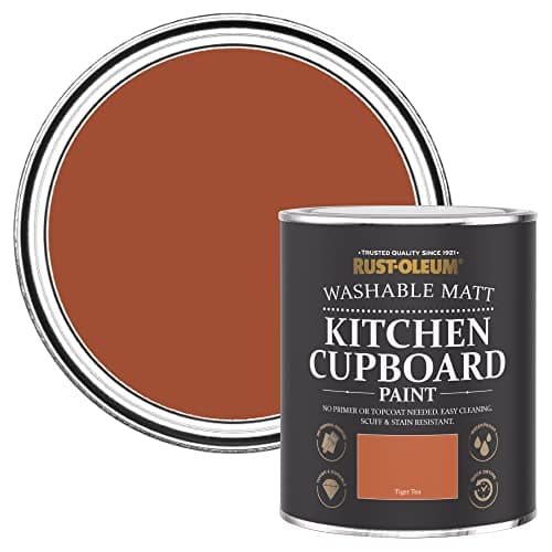 Image of Rust-Oleum Orange Kitchen Cupboard Paint in Matt Finish - Tiger Tea 750ml
