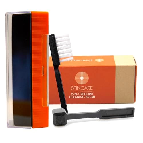 Image of Vinyl Record Cleaning Brush & Stylus Cleaner | SPINCARE 2-in-1 LP Care Kit | Soft Velvet Cleaning Pad | Carbon Fibre Stylus Brush | Protective Dust Cover | 2-in-1 Compact Anti Static Record Care Set