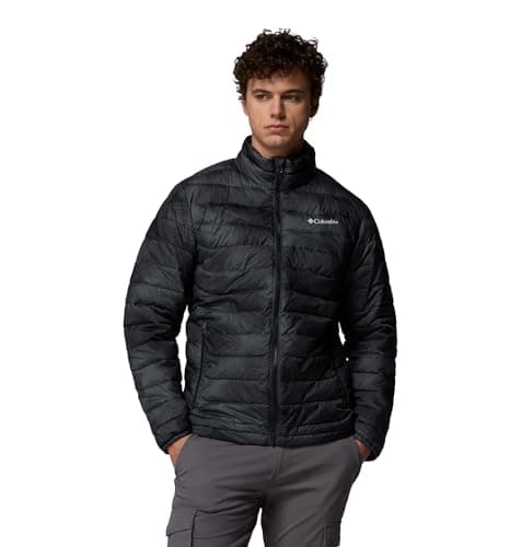 Image of Columbia Men's Powder Lite 2 Printed Jacket, Puffer Jacket, Black Topolines Print, Large