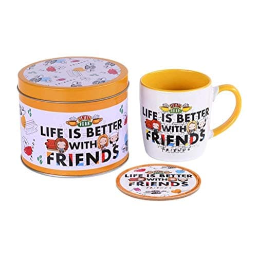 Image of Friends Mug and Coaster Gift tin Set Life is Better with Friends Official One Size