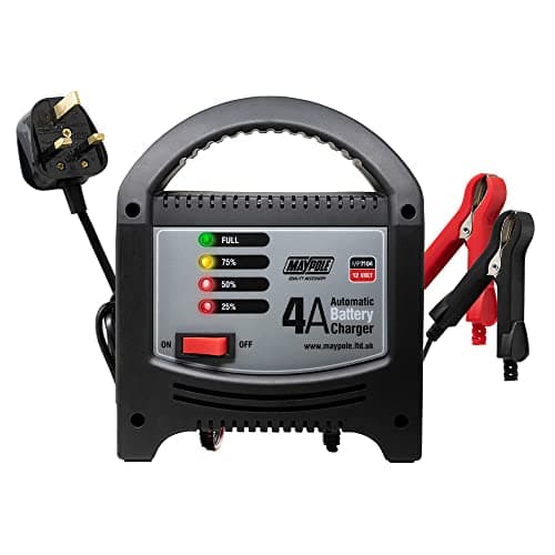 Image of Maypole 4A 12V Automatic Car Battery Charger Fully Automatic Float Charging Lead Acid AGM Motorbike Car Van Caravan