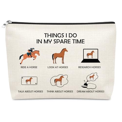 Image of Horse Lover Gifts for Women Girls Makeup Bag Horses Themed Gifts for Her Equestrian Girls Horse Lover Gift Cosmetic Bag Christmas Birthday Gift for Daughter Friends Sisters Women Who Loves Horses