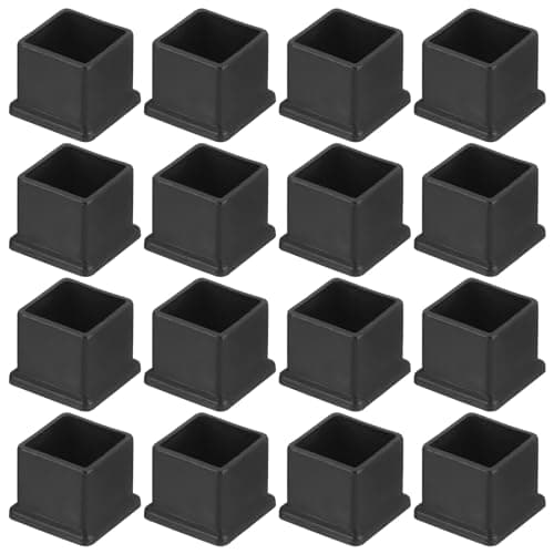 Image of sourcing map 36Pcs PVC Square Chair Leg Caps, 30mm x 30mm OD Black Furniture Feet Pads Table Foot Cover Caps Floor Protectors for Patio Table Cabinet Bed Furniture