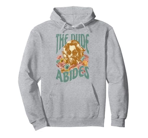 Image of The Big Lebowski Dude Abides Floral Portrait Pullover Hoodie