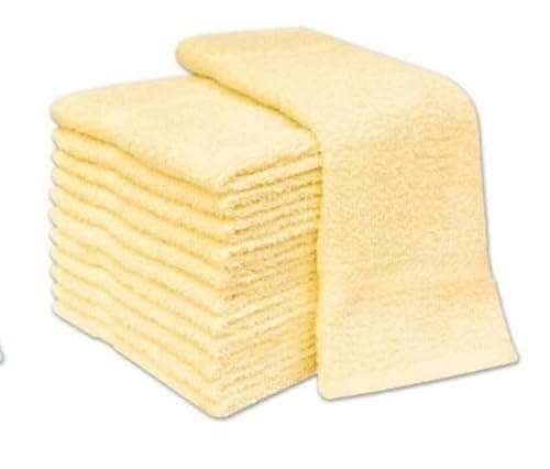 Image of 2 Pack Face Cloth/Face Flannels 100 Percent Cotton Colour Pastel Yellow