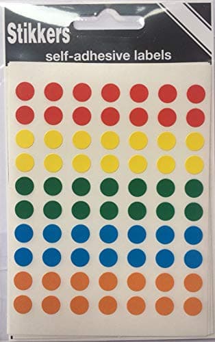 Image of 350 Sticky Coloured Dots 8Mm Stickers Easy Peel Self Adhesive Colour Coding Sticky Dots In Assorted Colours Round Labels Circle Stickers