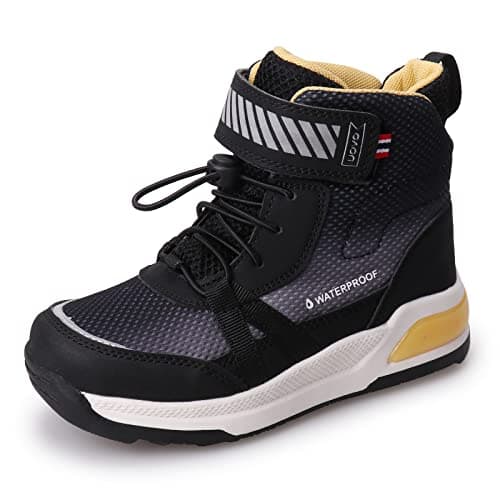 Image of UOVO Boys Waterproof Winter Boots Mid-Calf Non-Slip Hiking Boots Kids Walking Shoes Black Size 1UK(33EU) Little Kids