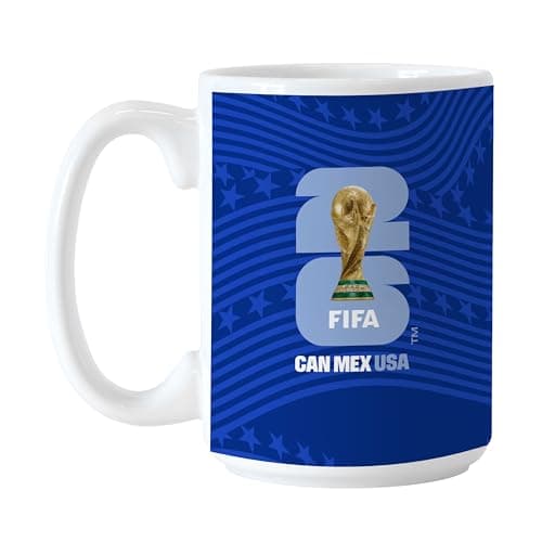 Image of HONAV 2026 FIFA World Cup 15 oz Ceramic Coffee Mug - Bold USA Stripe Design, Ergonomic Handle & Microwave Safe - Great Gift for Soccer Fans