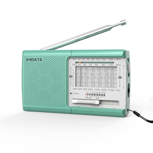 Image of XHDATA D219 Portable Radio Retro FM AM SW Radio Battery Operated for Household Outdoor Camping Hiking Pocket Radio Green