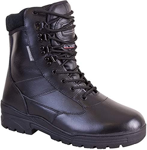 Image of Kombat UK Men's All Leather Patrol Boots, Black, 9 UK (43 EU)