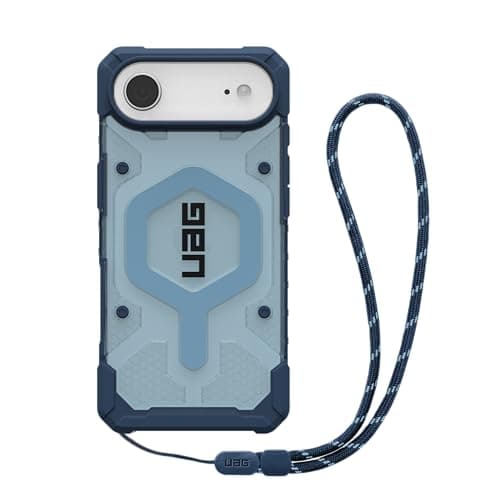Image of URBAN ARMOR GEAR UAG Designed for iPhone Air Case Pathfinder Clear + Wrist Lanyard Bundle - Compatible with MagSafe Military Grade Protective Cover, Blues